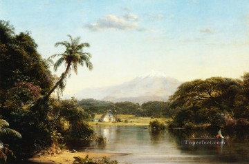  Church Oil Painting - Scene on the Magdalena scenery Hudson River Frederic Edwin Church